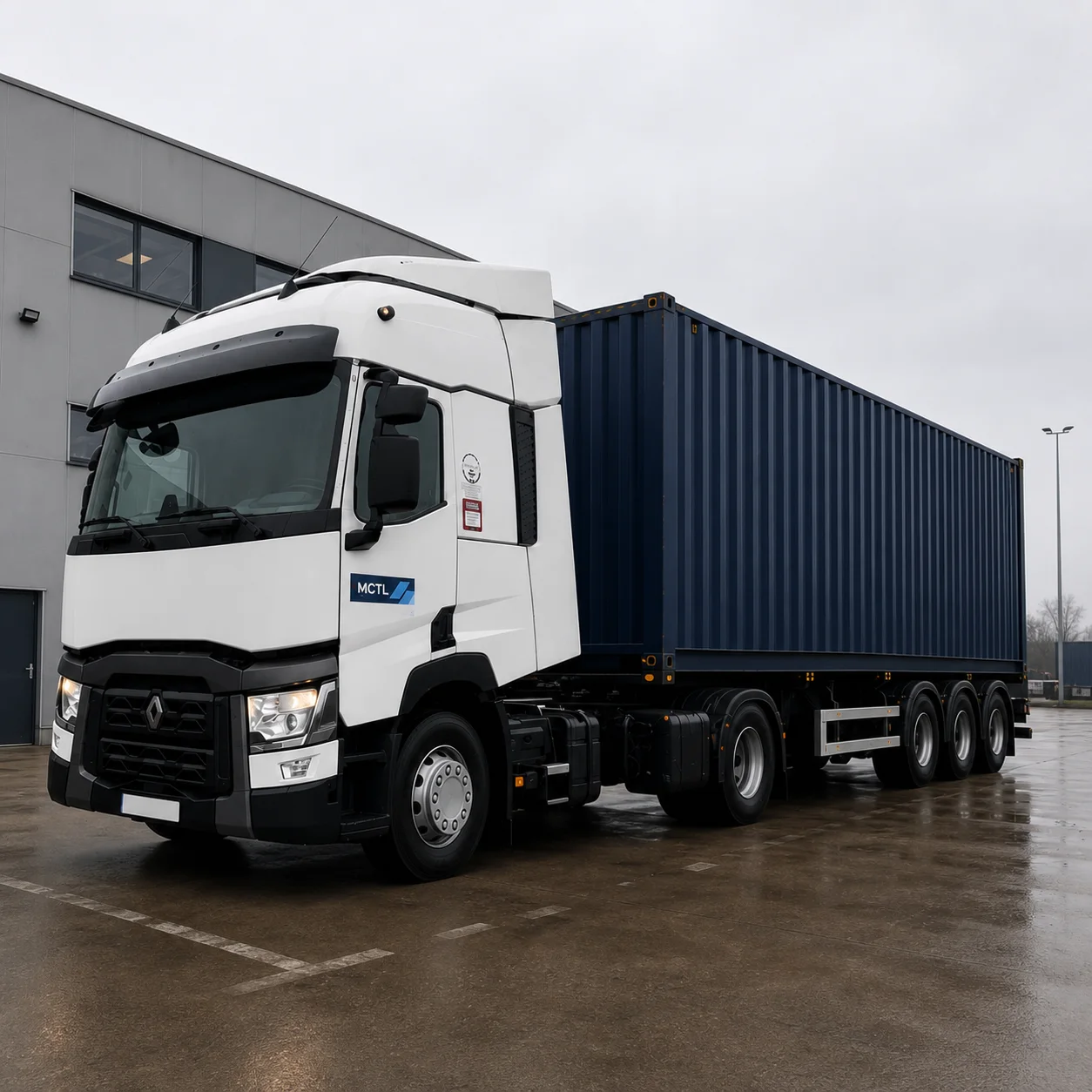 Renault MCTL blanc avec conteneur
